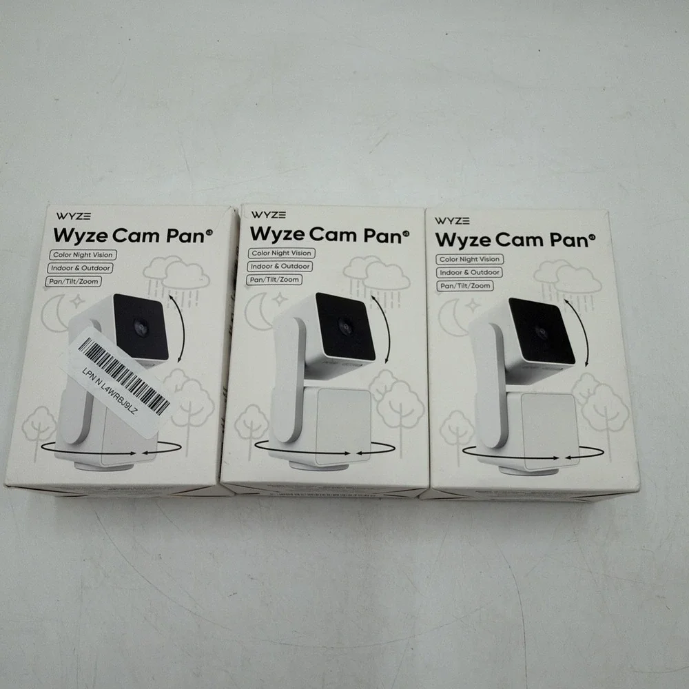 Lot Of 3 Wyze Cam Pan Indoor Outdoor Camera White WYZECPAN3 For Parts